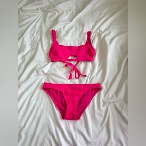 Hot Pink Cut-Out Bikini